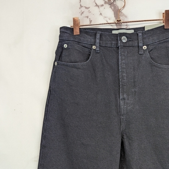 Everlane Jean Black The Way High Coal Straight Fray Raw Hem Crop Denim - Picture 4 of 14